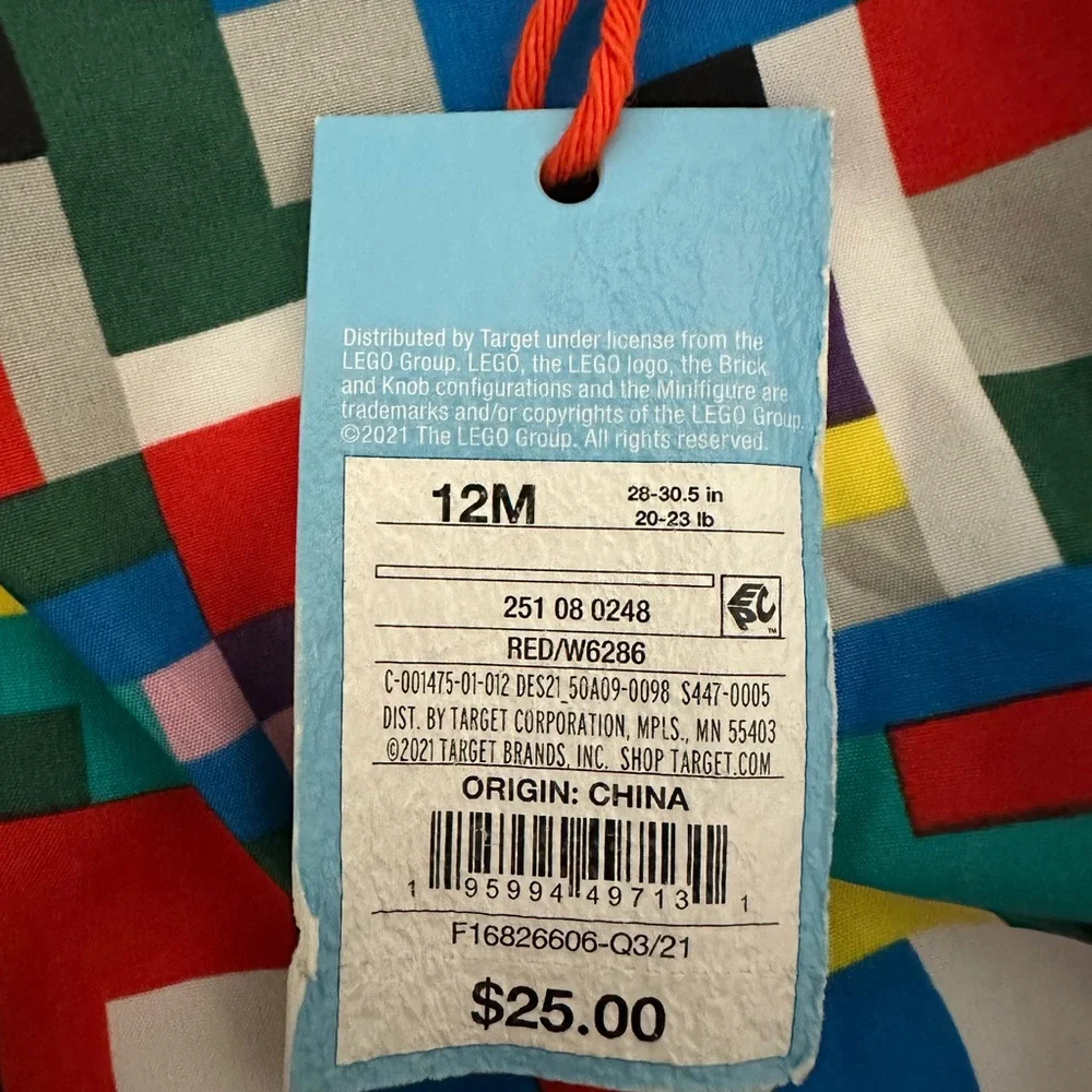 LEGO‎ Collection x Target Baby Adaptive Color Block Puffer Jacket, 12 mo
